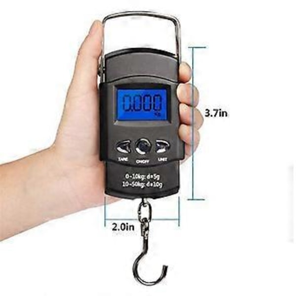 1 kpl 50 kg matkavaaka digitaalinen kalastusvaaka viivaimella erittäin tarkka kalastusvaaka ilman paristoa