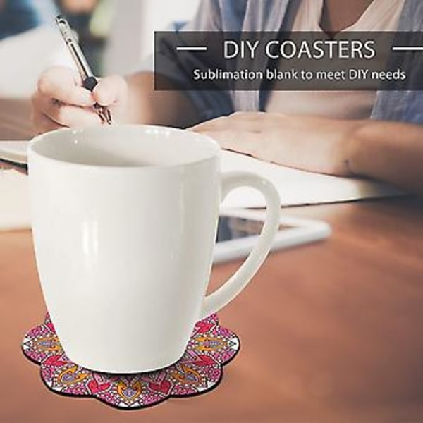 60 stk. 7,1 x 7,1 cm Sublimeringsblanke coasters for varmepresse DIY