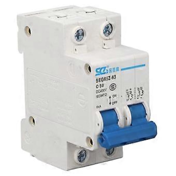 DC Miniatyrbrytare 2P 6KA 400V Strömbrytare för Solcellsanläggningar Paneler Nät C50 50A