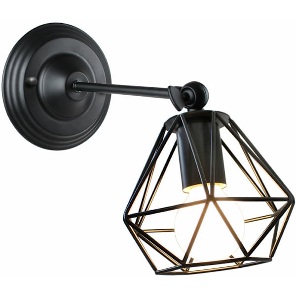Retro vegglampe roterbar vegglampe svart metallbur vegglampe skygge for kjøkkenøy bar kafé