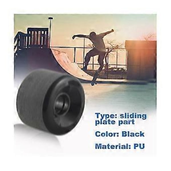 4 stk. skateboardhjul elastisk PU slidstærk fleksibel holdbar 65x45 PU skateboardhjul sports sort