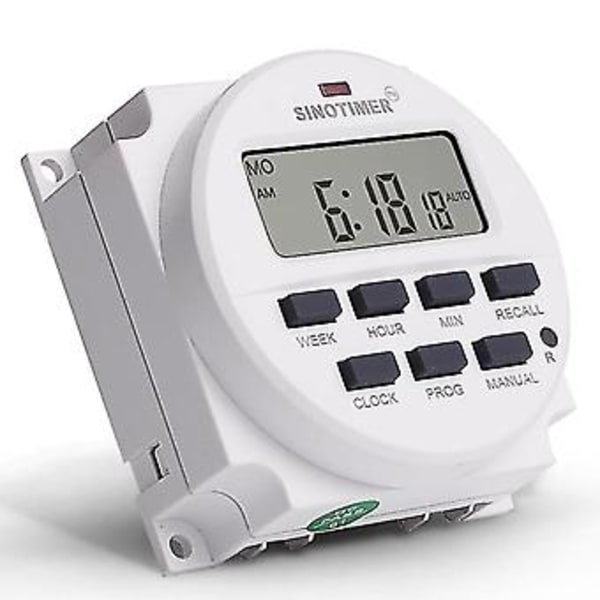15,98 tuuman LCD-digitaalinen ajastin 12 V DC 7 päivän ohjelmoitava aikakytkin TM618N-4