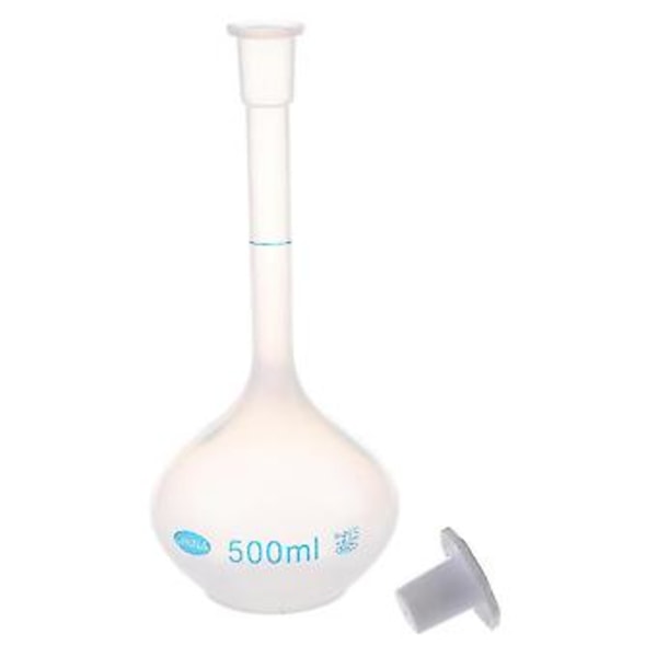 500ml Langhalset Klar Hvid Plast Volumetrisk Målekolbe