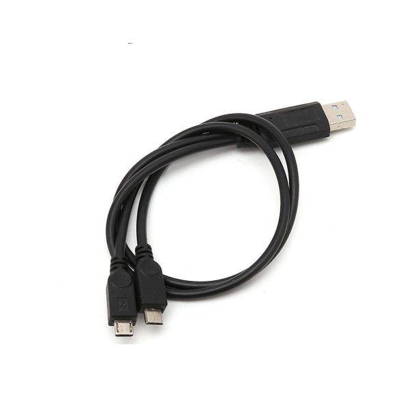 Bærbar USB hann til universell mikro USB dobbel hann Y-adapter splitterkabel