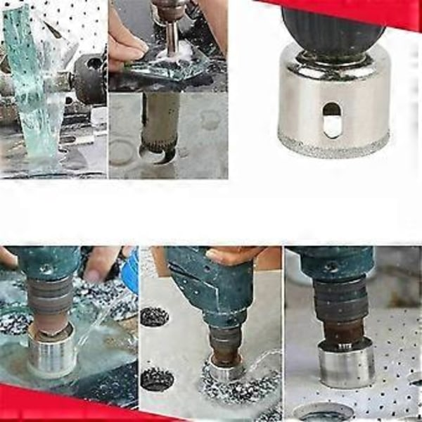 15 kpl Timanttireikäpora-sarja Kestävä rautapinnoitettu timanttiporasarja lasille ja keramiikalle 650 mm