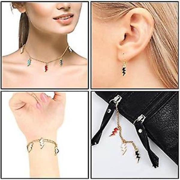 Emalje Flash Form Charms Blandet Farve Emalje Charms Vedhæng Til Armbånd Halskæde Øreringe Vedhæng