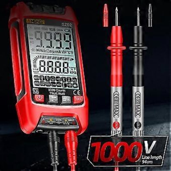 Sz02 Smart Digital Multimeter 6000 Räknar True Auto Elektrisk Kapacitansmätare Temp Transistor T