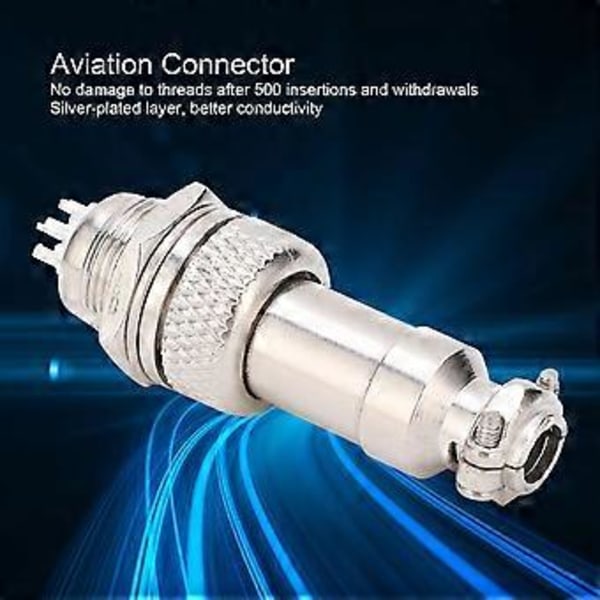 5 st Aviation Plug Connector Hane Hona Trådpanel Strömchassi Metallbeslag 5A GX12 450V 5-stift