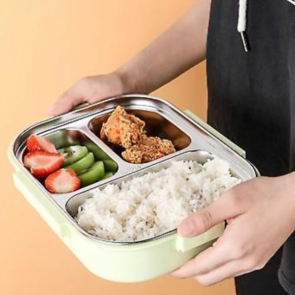 Matlåda Bento för Barn Student Matbehållare Läcksäker Fyrkantig Lunchlåda Med