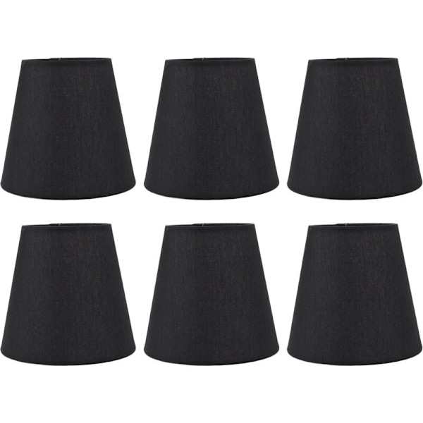 6pcs Black Lampshade for E14 Small Light Bulb Simple Modern Style Home Decoration