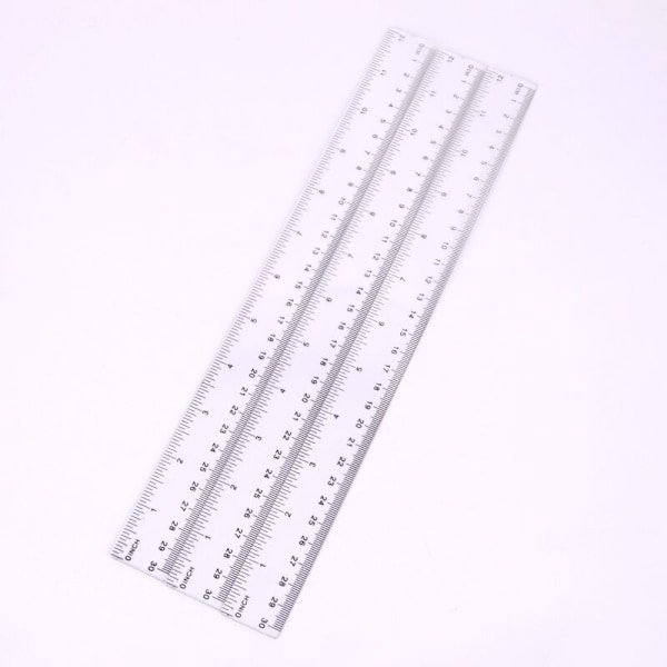 12 Inch Rulers, 3 Pack, Clear Ruler, Plastic Ruler, Drawing Tools, Kids Rulers, Measuring Tools, Ruler Set, Inch and Centimeter Ruler, Clear Ruler