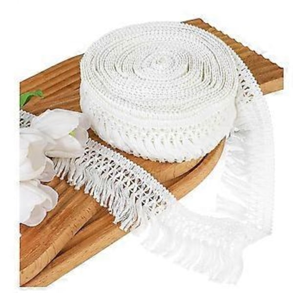 10 Yards 2.3inch Bred Tofsfrans Kantband Sömnad Frans Kantband Boho Lång Frans Kantband för Kläder Lampskärm Gardiner Hantverk