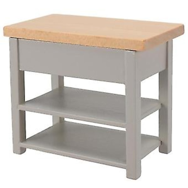 1/12 Miniatyrmöbel Träkonsolbord Skåp Kök Rum Skänk Badrumshylla Grå