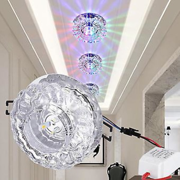 3W LED Tak Innfelt Downlight Belysningsarmatur Lampe Spot Light Hjem Fargerikt Lys