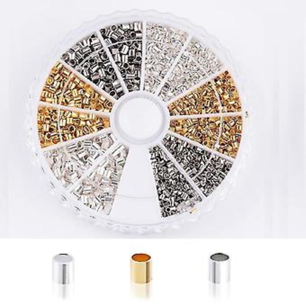 1.5 2.0mm 3 S Rør Krympe Endeperler Kit Sp Perler For Smykker Ma Funn Forsyninger