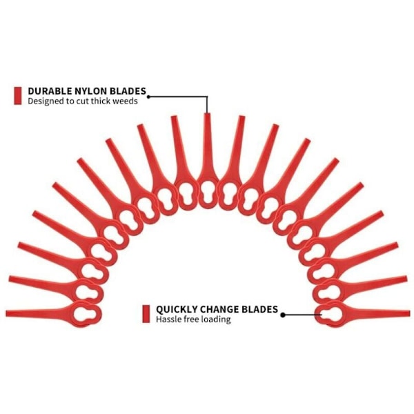 50 terän pakkaus, yhteensopiva Ferrex Aldi Far 20-i reunaleikkurin kanssa, vaihtoterät Ferrex L95 akkukäyttöiselle reunaleikkurille（13×8mm-punainen）
