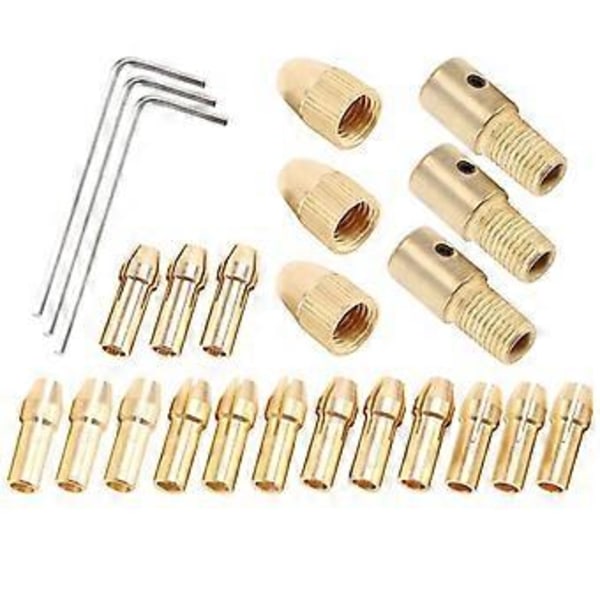 3 Set 0.5-3mm Mässingsborrchuck Liten Elektrisk Borr Bits Hylsa Passar för Roterande Verktyg 3 Storlekar - 2.0mm 2.35mm 3.17mm