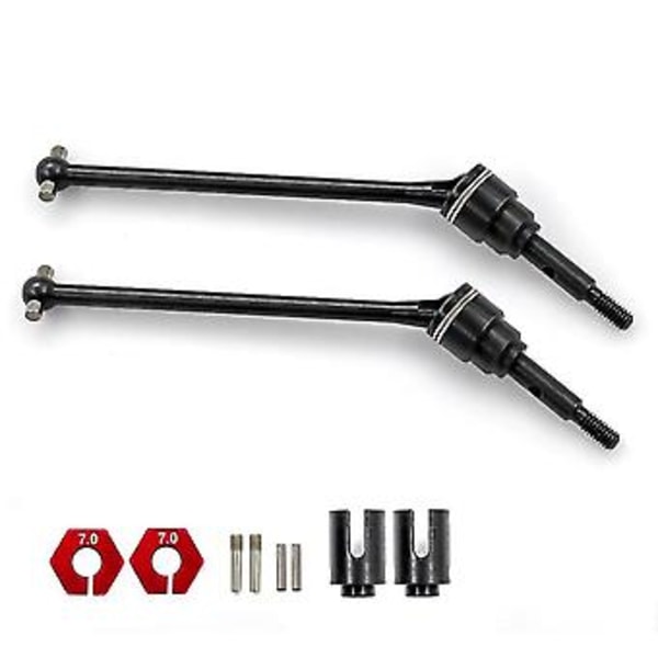 4kpl Teräksiset Etu- ja Taka-akselit Vetoketjut 1/10 Slash Stampede Hoss Vxl Rc Auton Osille