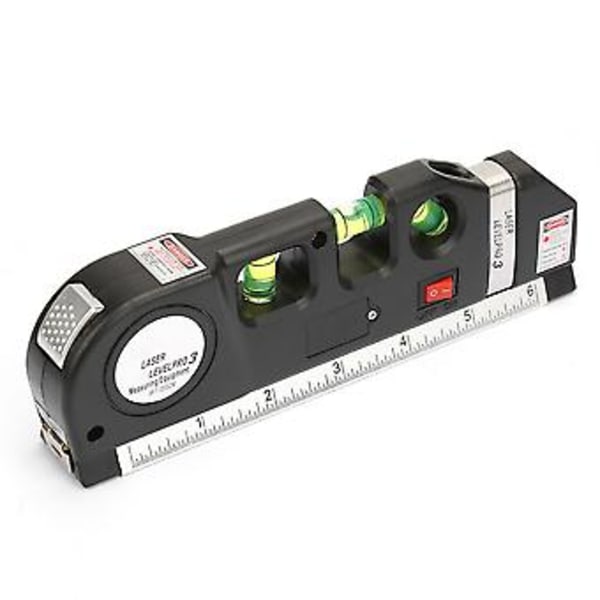 Laser-vatupassi, Monikäyttöinen mittaus- ja pystysuora horisonttiohjain, Mittanauha 0-15cm/0-6 tuumaa, Tarkka kohdistus ja sijoitus, Ihanteellinen kodin tee-se-itse projekteihin ja