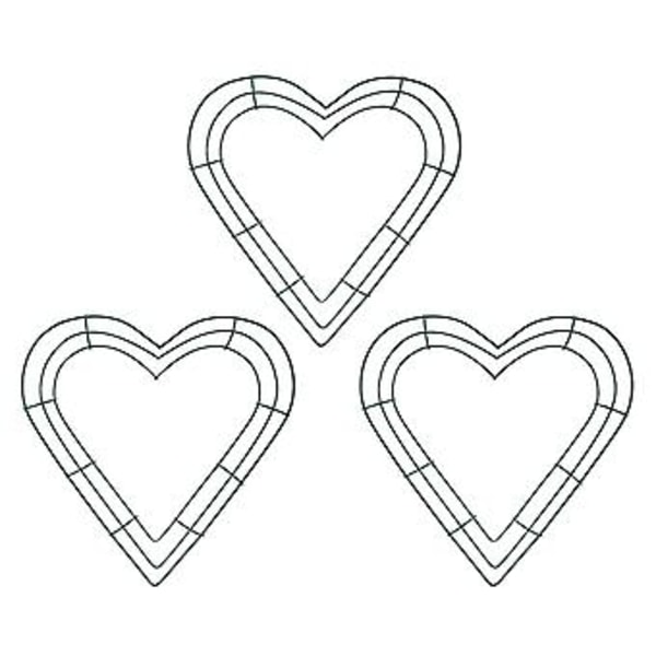 3 Pakning Hjerte Metallkrans 30 cm Hjerteformet Trådkransramme For Hjem Bryllup Valentinsdag D