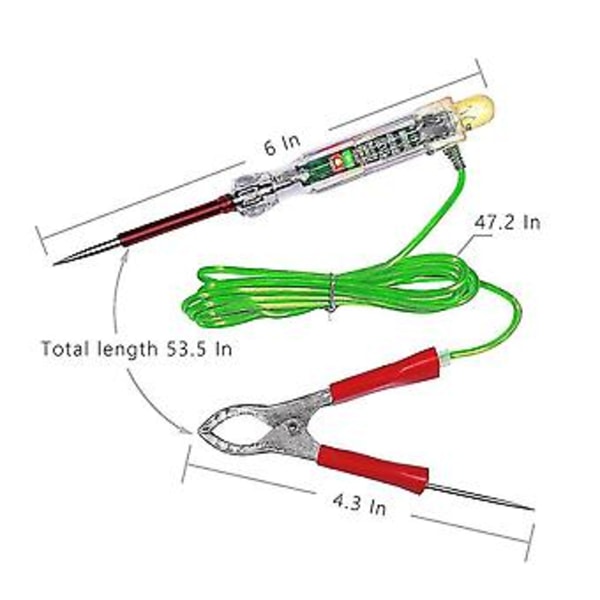 Automotiv Kretstestare, Testlampa Automotiv 3-24 Volt DC Spänningstestare, Dubbla Prober Pu Antifr