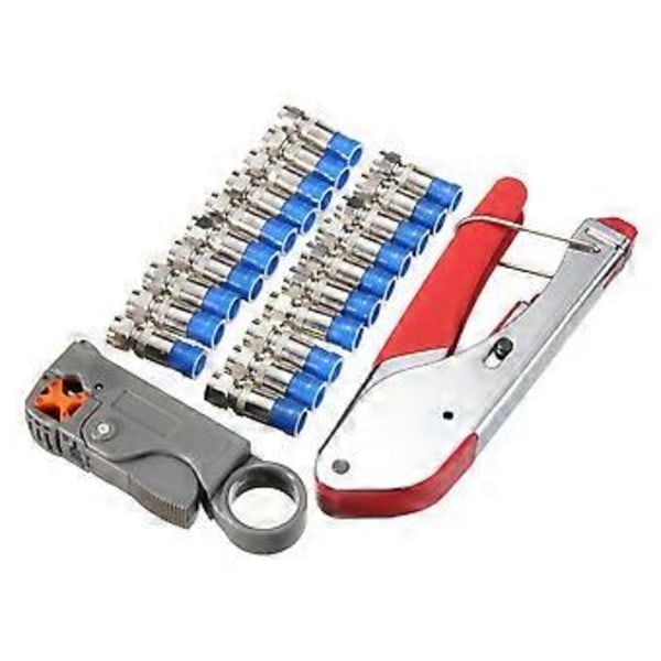 22 st Kabelskotång Multifunktionell Pressverktyg Koaxial F-kontakt Pressverktyg Kabelskalare Set (22 st / Set)