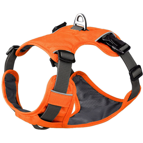 small Dog no pull dog strap, adjustable reflective pet dog training vest strap, easy to control orange