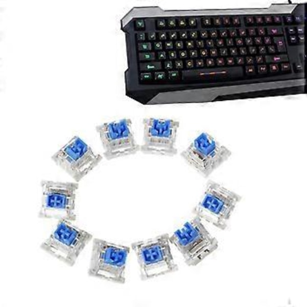 10 st Vattentäta Blå Brytare Mekanisk Tangentbordsbrytare 3-Pin Ersättning För Gateron Cherry MX