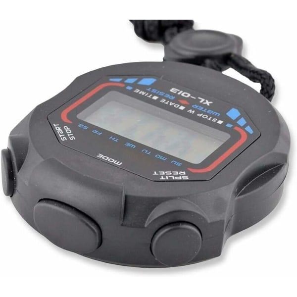 Handhållen digital stoppur Sport Multifunktion Watch XL-013 Svart Alarm Sport Precision LCD-skärm-Fei Yu