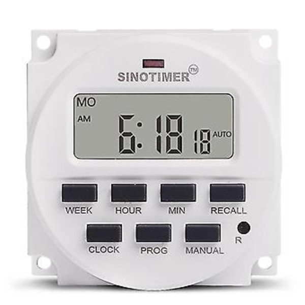 15,98 tuuman LCD-digitaalinen ajastin 12 V DC 7 päivän ohjelmoitava aikakytkin TM618N-4