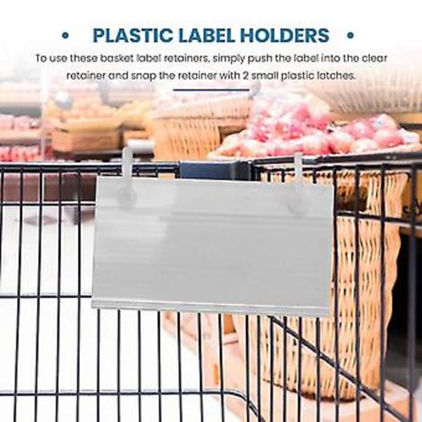 80 st Plastkorg Etiketthållare Prislapp Biljetthängare Klämmor Med Knappdesign Låsning Fo