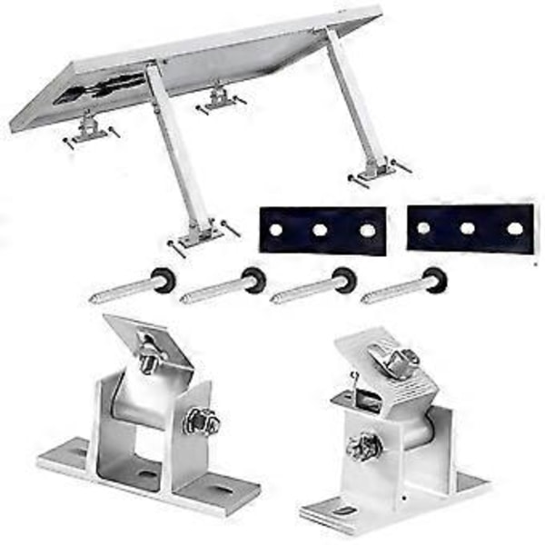 Solcellepanelbrakett, Solcellepanelholder Endeklemmesett, Stativ Solcellemodul 0-60 Individuelt Justerbar