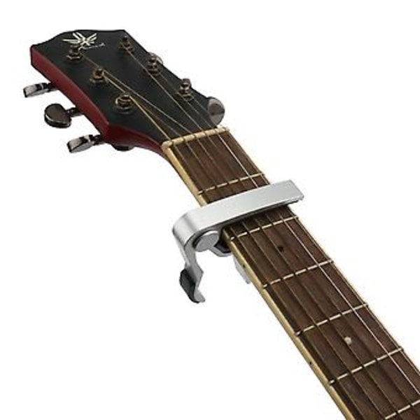 Snabbkopplingsgitarrkapo, för elgitarr, (kapo-silver)