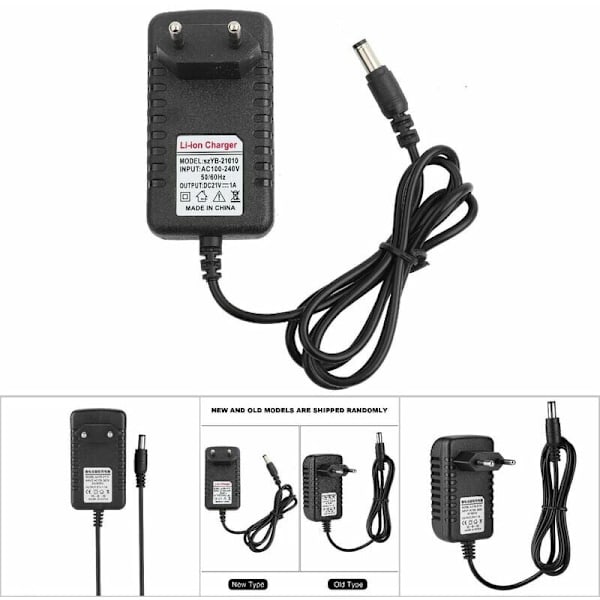 Lithium-batteri-opladeradapter, erstatningsstrømadapter 100-240V 50HZ/60HZ 21V/1A tyk kobberkerne Li-ION-opladeradapter (EU-stik)