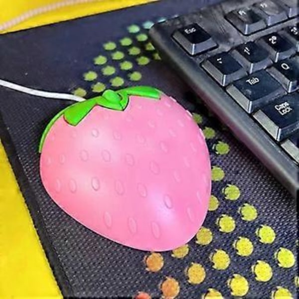 Stilig Rosa USB-Mus Kompakt Optisk Gamingmus for Kontor og Skrivebord
