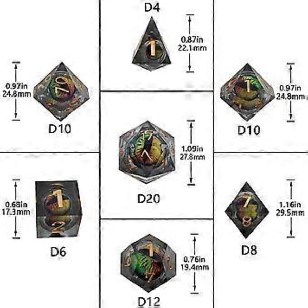 7 st/set Svampfest Bordsrollspel Tärningar, Coola Spel DND Tärningsset D D Familj Bordsspel Tärningar
