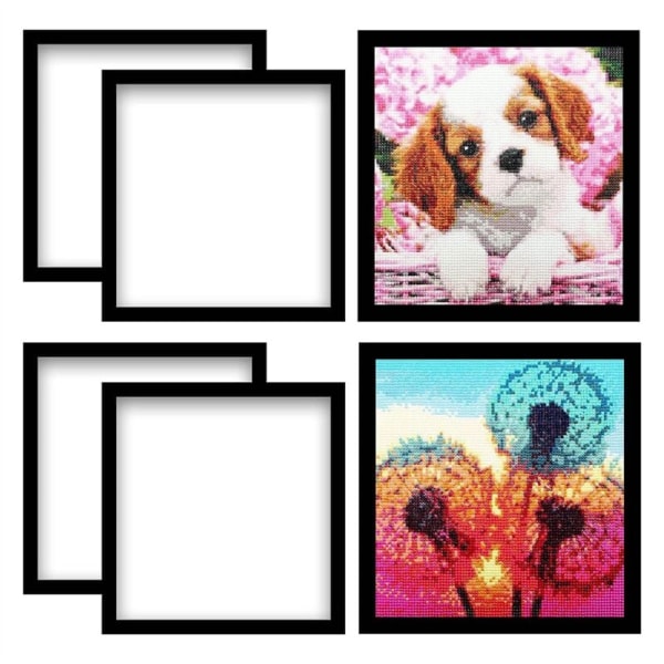 6 stk. diamantmalerirammer, 30 x 30 cm malerifotoramme, magnetisk fotoramme til diamantmaleribilleder