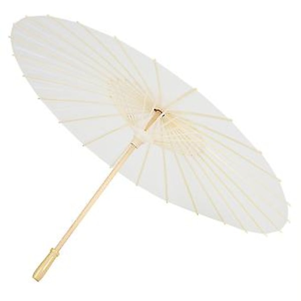 Hvid Papir Dekorativ Paraply Parasol Bryllup Brude Fest Dekoration Foto Rekvisit DIY Håndmaling