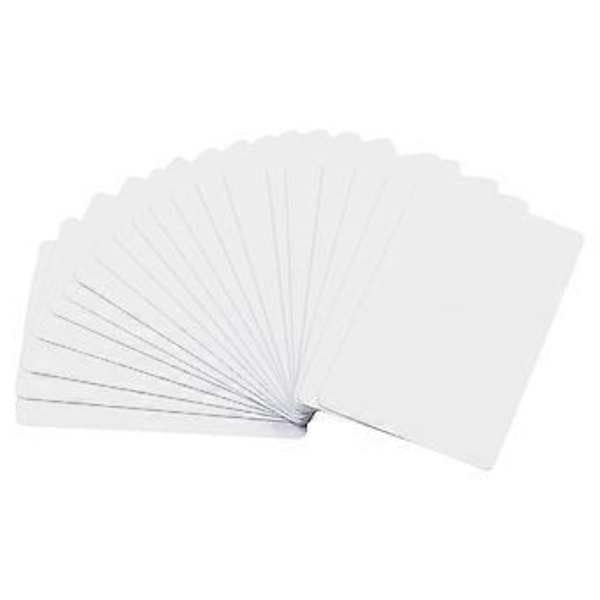 20-pack Premium Blanko PVC-kort, CR80 30Mil Grafisk Kvalitet Vita Plastkort för Foto ID-bricka Skrivare
