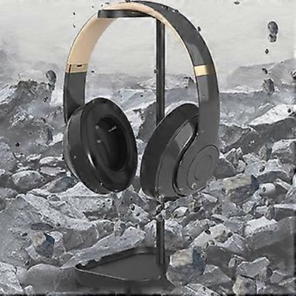 Hörlursställ Halkfri Botten Gaming Headset Hållare Hängare Fäste för Alla Storlekar Sovrum Kontor Inspelningsstudio Svart