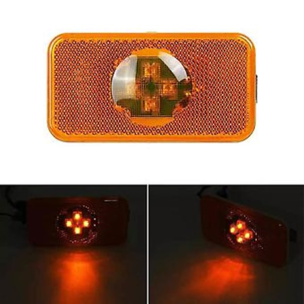 24v Bil Lastbil LED Sidemarkeringslys Gul Indikatorlampe 4 LED Til Volvo Lastbiler Fm/fh