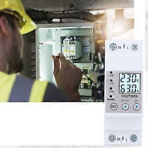 Spänningsskydd Enfas Automatisk Återställningsskydd med Spänningsström Effektvisning (80A)