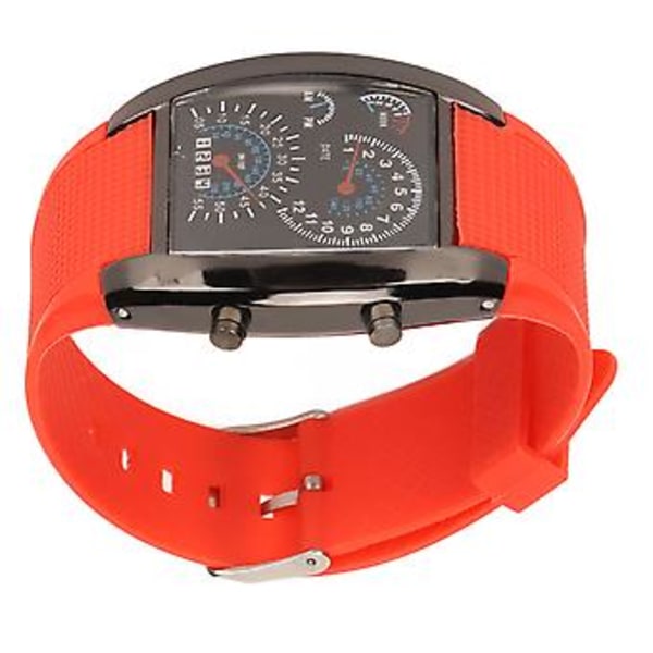 LED Racing Dashboard Klocka: Klassisk Digital Design med Justerbart Rött Armband för Starka Uttryck