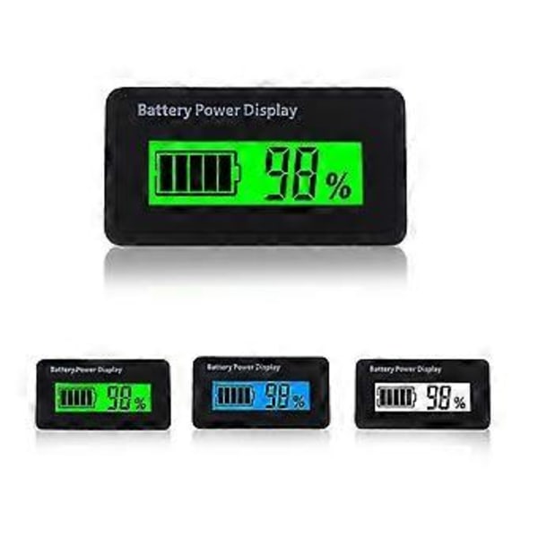 12v 24v 48v Batterikapacitetsmätare Universal LCD Batteri Voltmeter Display