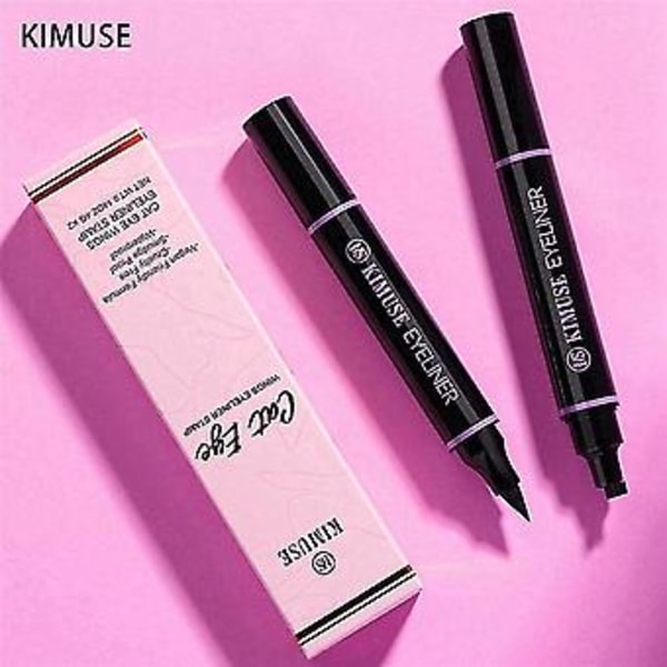 Dubbelhuvud Vattentät Eyeliner Penna Ögonmakeup (2 st/set) Brun