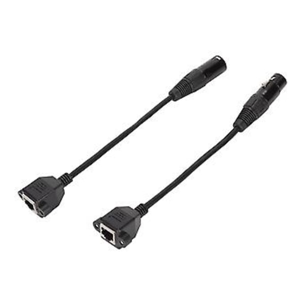 2 stk. XLR3 til RJ45 Kabel 3-benet Plug and Play Hun XLR Netværksledning til LED Strip Optagestudie