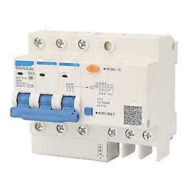 400V/40A Läckageskyddsbrytare DZ47LE-63 C40 3P Strömkretsbrytare