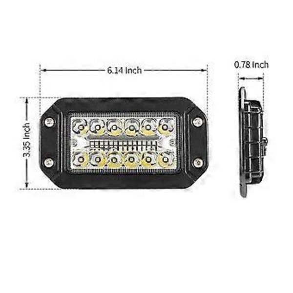 2kpl 12V 6 tuuman uppoasennettava työvalo 26 Led Super auton ajovalot