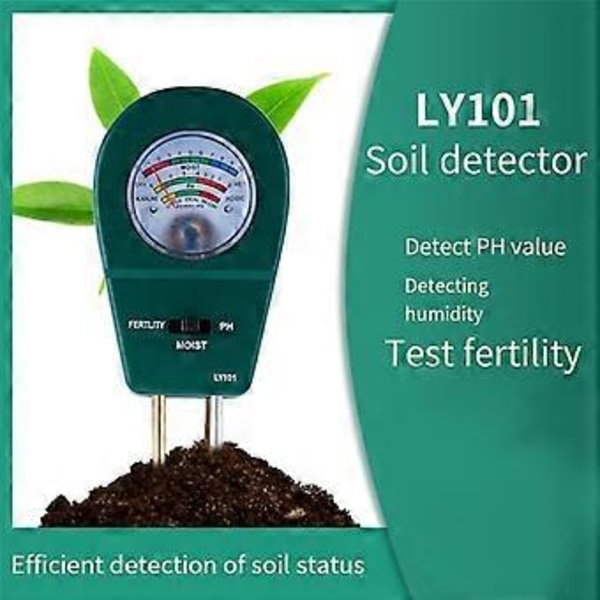 LY101 Jord PH Måler Digital Plug-And-Play 3-I-1 Jordtester Plantefugtighed Fertilitet PH Detektor Have