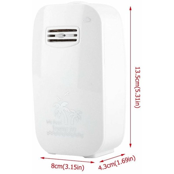 Bærbar luftrenser med negativ ion-generator - Steriliserings- og desinfektionsapparat med negativ ion-generator 110-240 V (EU-stik - hvid)